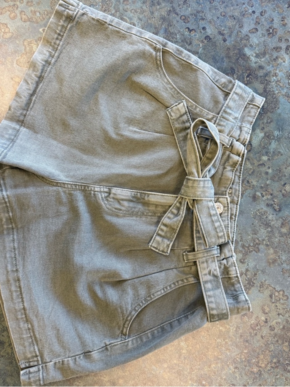 American Eagle Outfitters Gray Stretch Shorts with Elastic Waist